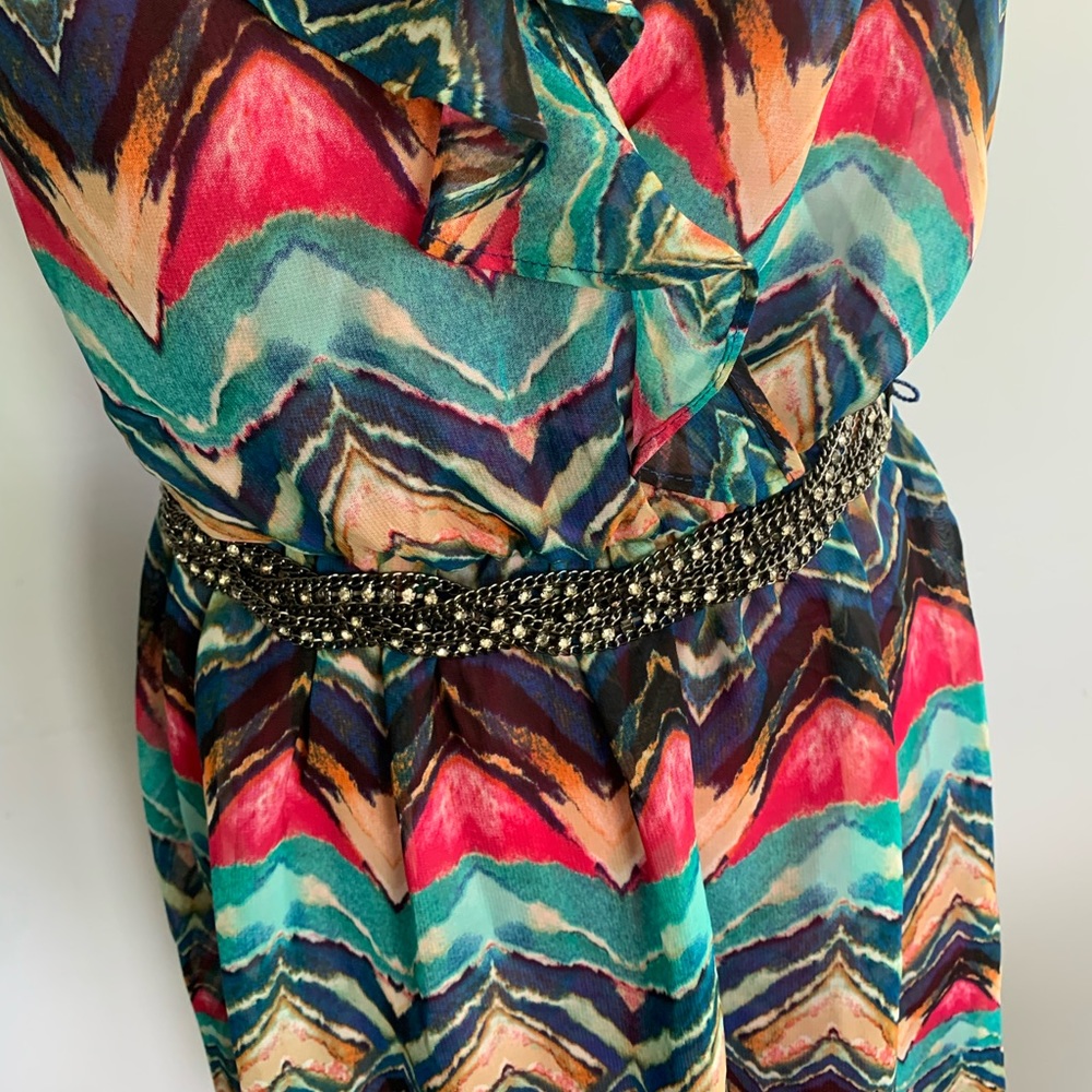 AB Studio Abstract Print Fully‎ lined Dress - Picture 4 of 13